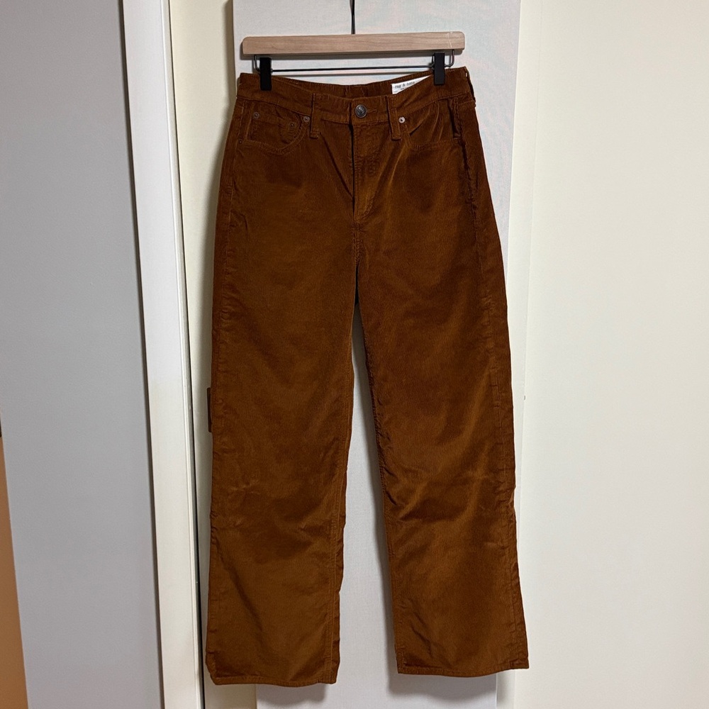 Rag & Bone Logan Wide Leg Brown Corduroy Pants